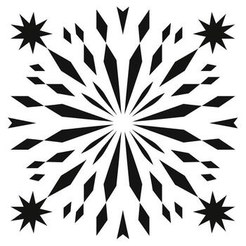 Unique geometric design featuring black starburst patterns and sharp angles vector