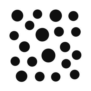 Black circles arranged in a grid pattern on a white background for visual design vector