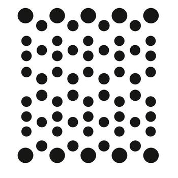 Abstract arrangement of black circles on a white background in a geometric pattern vector