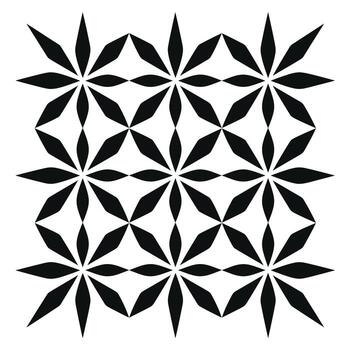 intrincado geométrico modelo de negro formas en blanco antecedentes en simétrico diseño vector