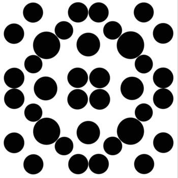 circular arreglo de negro puntos creando un resumen diseño en un blanco antecedentes vector