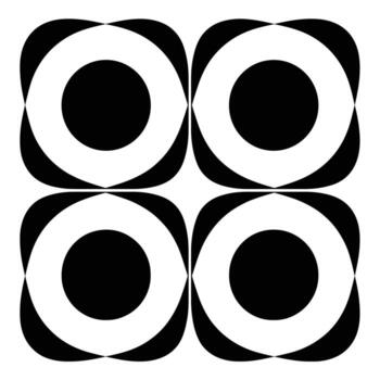 Unique abstract pattern with contrasting black and white circles creating a dynamic visual effect vector