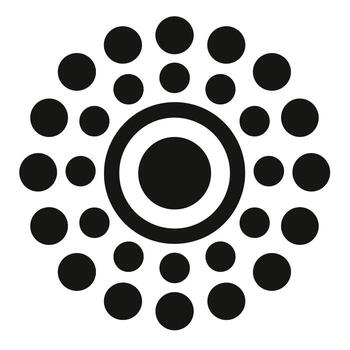 Modern geometric design featuring concentric circular patterns in black and white colors vector