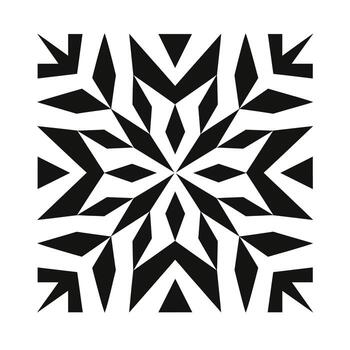 Geometric black and white pattern with sharp angles creating a symmetrical design vector