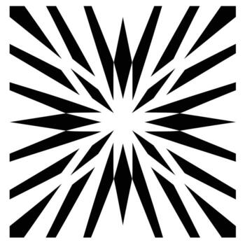 Dynamic black and white pattern radiating from the center in sharp angles vector