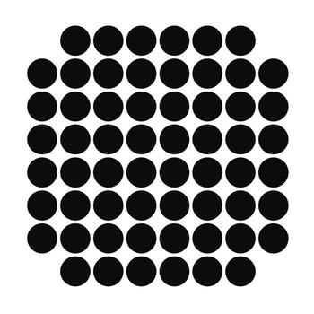 Repeated black circles arranged in a perfect grid pattern on a white background vector
