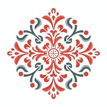 Decorative floral pattern in red and green suitable for various design projects vector