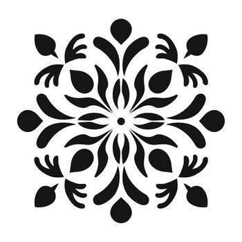 Unique black and white floral pattern design featuring intricate shapes and forms vector
