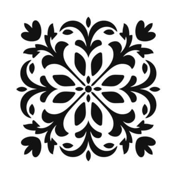 intrincado negro y blanco floral modelo diseño adecuado para varios artístico aplicaciones vector