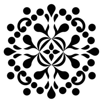 Intricate black and white abstract design with floral and geometric patterns vector