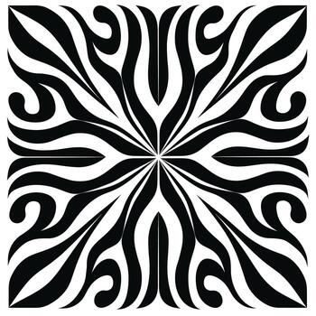 Unique black and white abstract design featuring swirling patterns and lines vector
