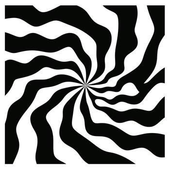 Swirling black and white pattern creating an optical illusion effect in modern design vector
