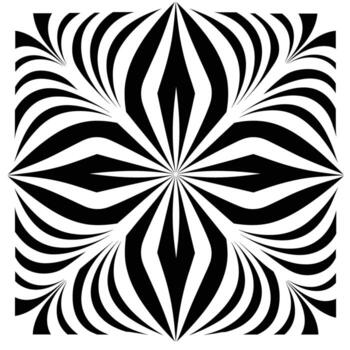 Intricate black and white abstract pattern showcasing optical illusion design elements vector
