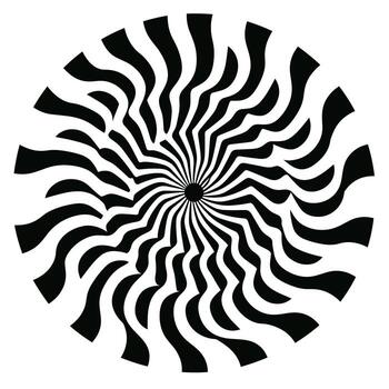 Optical illusion of swirling patterns creating a mesmerizing visual effect vector