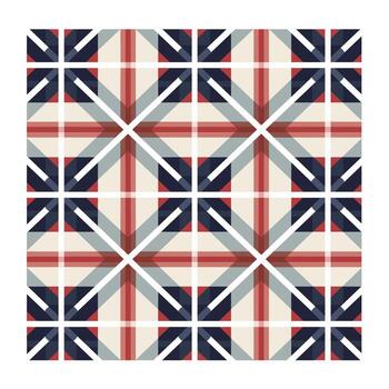 vistoso geométrico modelo con intersectando formas y líneas creando un dinámica visual diseño vector