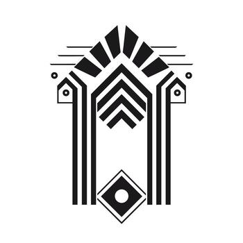 Artistic black and white geometric design featuring shapes and lines inspired by modern architecture vector