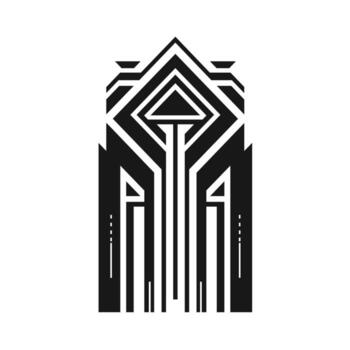 Intricate geometric pattern inspired by modern architectural design with sharp lines and shapes vector