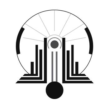 único geométrico diseño presentando contrastando negro y blanco formas en circular formar vector