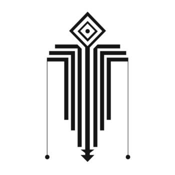 único geométrico modelo con lineal elementos y formas en negro y blanco diseño vector