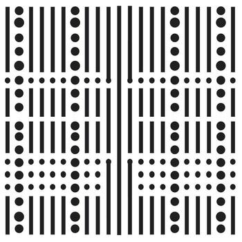 Unique geometric pattern with contrasting lines and circles in black and white design vector
