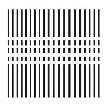 Bold geometric pattern of vertical and horizontal black lines creates optical illusion vector