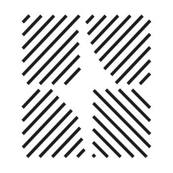 Geometric pattern made with black and white diagonal lines creating intersecting shapes vector