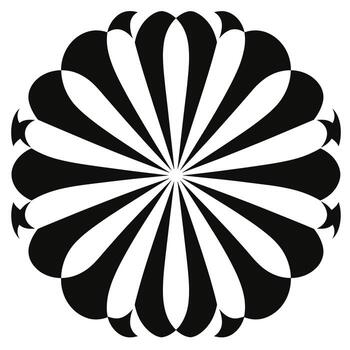 intrincado negro floral modelo con simétrico diseño y agudo curvas vector