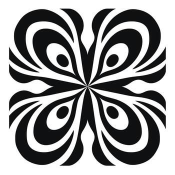 Intricate black and white abstract pattern featuring swirling shapes and opulent curves vector