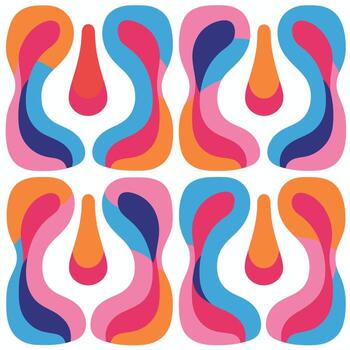 Colorful abstract patterns with vibrant shapes and flowing designs in a modern style vector