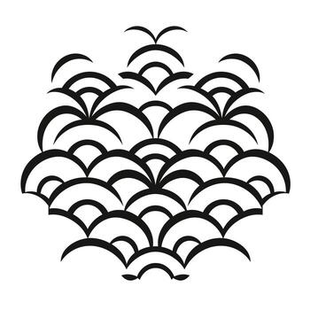 resumen negro modelo parecido a olas o nubes lleno con repetición y simetría vector