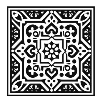 Beautiful black and white geometric design with intricate patterns and shapes vector