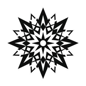 Intricate geometric pattern in black and white with sharp angles and points vector