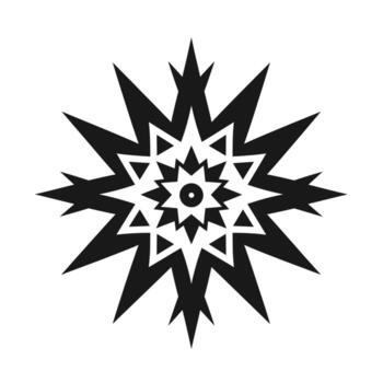 Intricate geometric star design with sharp edges on a white background vector