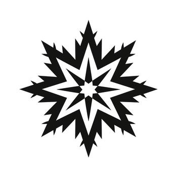 único geométrico negro y blanco estrella diseño con agudo bordes y intrincado patrones vector