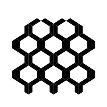 Geometric design featuring interlocking hexagons vector
