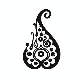 negro lágrima con intrincado patrones vector