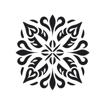 Black and white decorative mandala design vector