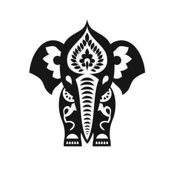 Elegant elephant design with intricate patterns vector