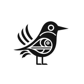 Stylized bird design with intricate patterns vector