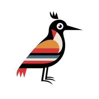 Colorful bird with unique patterns stands out vector