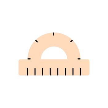 protractor icon for school and geometry projects. Ideal for math and educational designs. vector