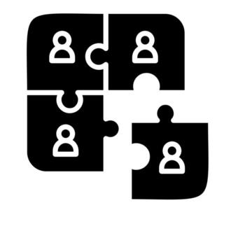 colaborativo espacio de trabajo sólido icono vector