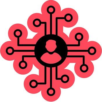 Linkedin-style Network Icon vector