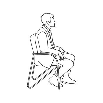 Sketch of a man profile, listener, viewer vector