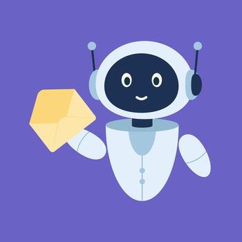 Friendly chat robots displaying a variety of emotions and gestures. Colorful digital companions in playful animated poses. vector