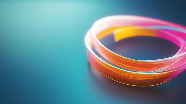 vibrante translúcido cintas en movimiento en contra un suave degradado fondo, creando un dinámica visual efecto foto