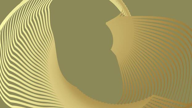 Elegant gold lines swirl on a warm olive background creating a mesmerizing and abstract design. This minimalist aesthetic is perfect for backgrounds and artistic designs vector