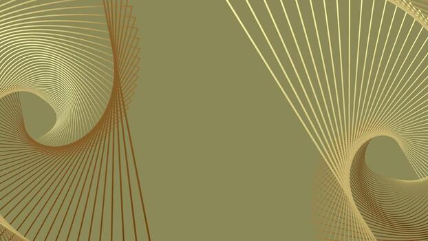 Elegant gold lines swirl on a warm olive background creating a mesmerizing and abstract design. This minimalist aesthetic is perfect for backgrounds and artistic project vector