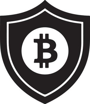 bitcoin seguridad y proteccion concepto con proteger representando criptomoneda salvaguardar bienes y blockchain tecnología para financiero la seguridad digital moneda defensa vector