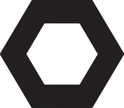 Geometric Hexagon Shape with Inner Hexagon Design Black and White Illustration for Modern Art Projects and Creative Design Solutions vector